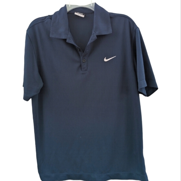 Nike Golf Dri-Fit navy textured performance polo Medium - Picture 1 of 5
